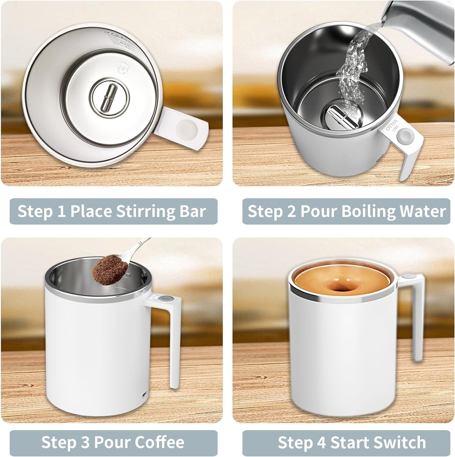 Self Stirring Mug, Self Stirring Coffee Mug Magnetic Stirring Mug Elec –  Nicks home decor